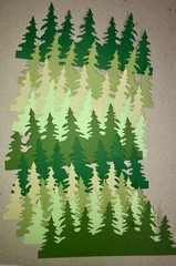 🌲10 TREELINE cardstock paper die cut embellishments … PINE TREES