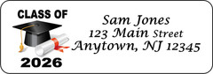 🔴 30 CLASS OF 2026 GRADUATION PERSONALIZED RETURN ADDRESS LABELS 1 in X 2.62 in