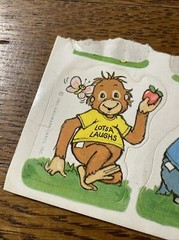 Vintage Stickers Hallmark Cards Animals Shirt Tales Dated 1981 Partial Sheet