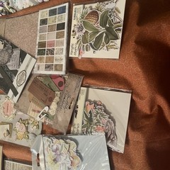 Large Lot Of Scrapbook Page Pieces Alphabet, Vintage Artery Blush More