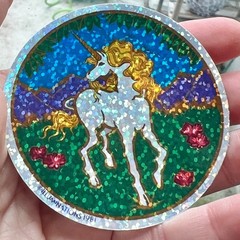 1981 Illuminations Unicorn Prism Sticker Vintage Reproduction Retro Fantasy Dec