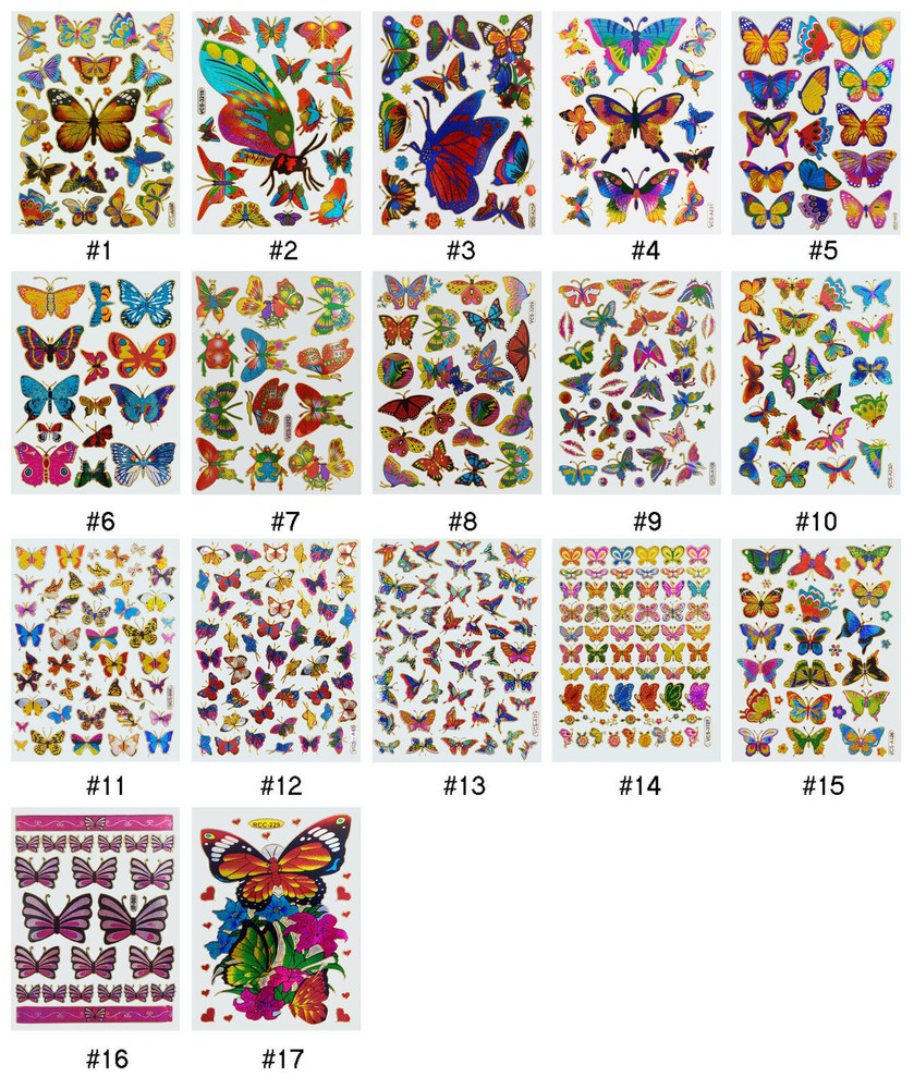 #182S Butterfly Insect Bug Flower Animal Cartoon Kids Children Craft Stickers