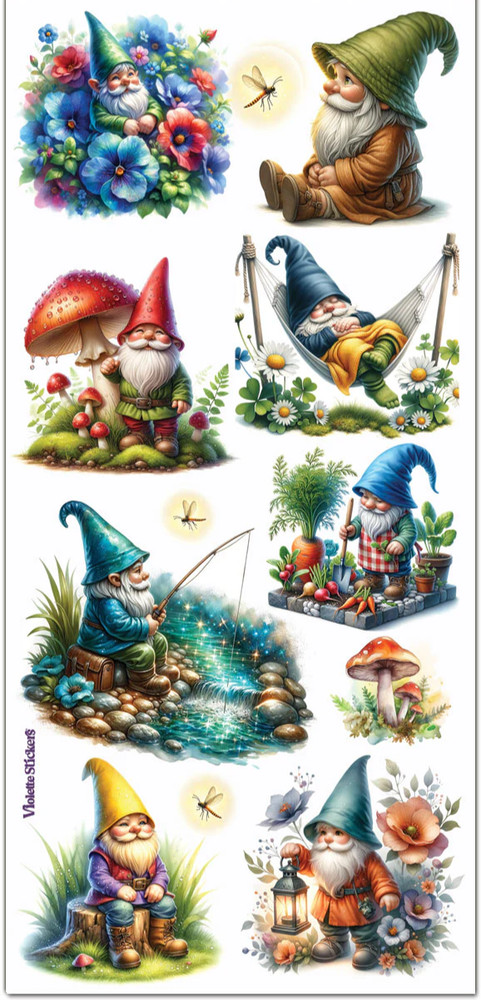Violette Stickers Rainbow Woodland Gnome Fairy Crafts Planner Supply Scrapbook