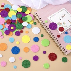 480Pcs round Foam Stickers, Self-Adhesive Glitter round Dot Decals, Colorful Wal