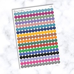 Small Important Icon Stickers, 468 Total, 0.3″ Diameter, 2 Sheets – Planner