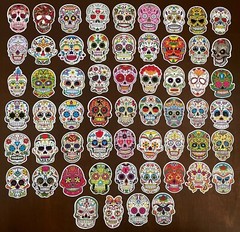 Sugar Skull Stickers Dia De Los Muertos Decals Horror Dead Mexico Pack Lot 50 pc
