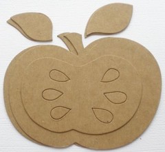 (4) APPLE w/ Leaves – Bare Chipboard Die Cuts – 3 3/4″
