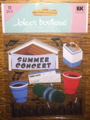 RARE Jolees SUMMER CONCERT Outdoor Music Bands COOLER BLANKET DRINK Solo Cups 3D