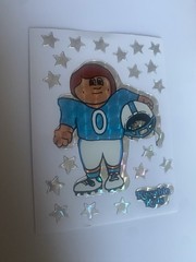 Vintage Prism Vending Sticker Sheet Kissable Kids Footballer 4×3 Inches Pot Of