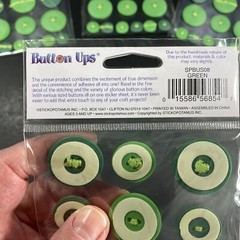 4 pks Sticko Button Photo Safe Adhesive GREEN Buttons Scrapbook Stickers