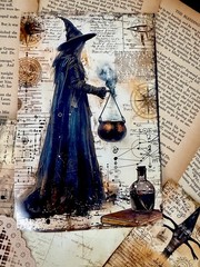 Vintage Gothic Apothecary Ephemera Bundle Junk Journal Kit Witchy Halloween