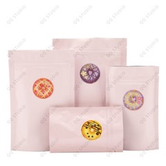 500pcs 1.5in 8 Designs Sweet Donut Stickers Round Shaped Chrome Paper For Bakery
