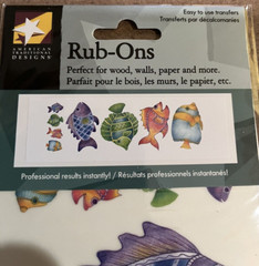 2 American Traditional Designs Rub-Ons–Fun Fish Brights / Shells–4″ x 12″–New
