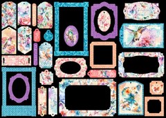 Graphic45 FLIGHT OF FANCY (30PC) CHIPBOARD TAGS & FRAMES scrapbooking BUTTERFLY