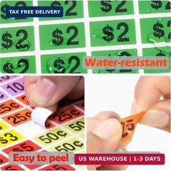 YSHIHE Yard Sale Price Stickers Garage Sale Stickers 3/4″ Round Bright Colors La