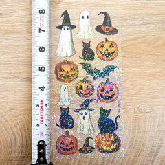 Violette Stickers – Crystal Pumpkin and Cats – 1 Sticker Sheet for Scrapbooks