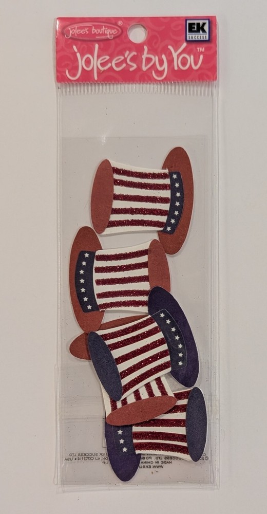 RARE Jolee’s MINI Patriotic Hats July 4th Scrapbooking Stickers