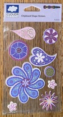 CLOUD 9 By Fiskars Chipboard Shapes Rain Drop Flowers Wedding Scrapbook Stickers