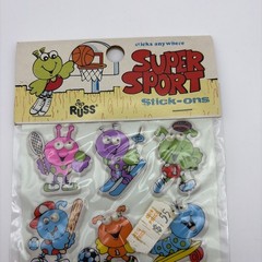 Vintage 1980s Russ Puffy Super Sport Stick On Stickers Google Eyes SEE PICS