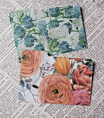 8 Mini File Folders Scrapbook Junk Journal Card Making Botanical Patterns