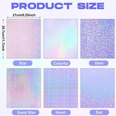 Self-Adhesive Holographic Vinyl Sheets – 36 Colorful A4 Films for Crafts
