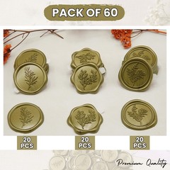 Wax Seal Stickers (60 Pcs, 3 Designs in 1 Pack) Premium Envelope Seal Sticker…