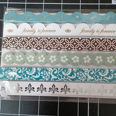 SCRAPBOOK STICKER 90p Wedding Love border dogwood fleur-de-lis teal blue silver