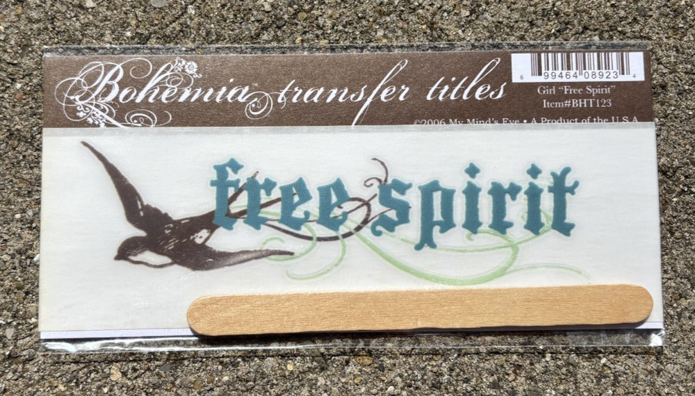 MY MIND’S EYE BOHEMIA TRANFER TITLES RUB ON TRANSFERS FREE SPIRIT *