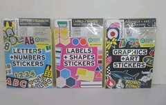 Lot of 3 Foldmade Mega Stickers Labels & Shapes Letters & Numbers Graphics & Art