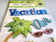 K&Company Happy Trails Vacation 3D Chipboard Stickers Scrapbook Word Accents NOS