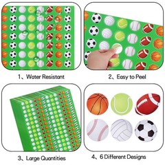 Sports Balls Stickers 3240 Pcs Soccer Tennis Basketball Football Baseball