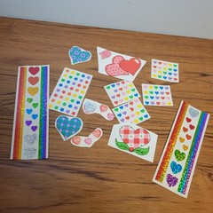 Hambly Studios Stickers Rainbows Hearts Glitter Grossmans Heart Lot