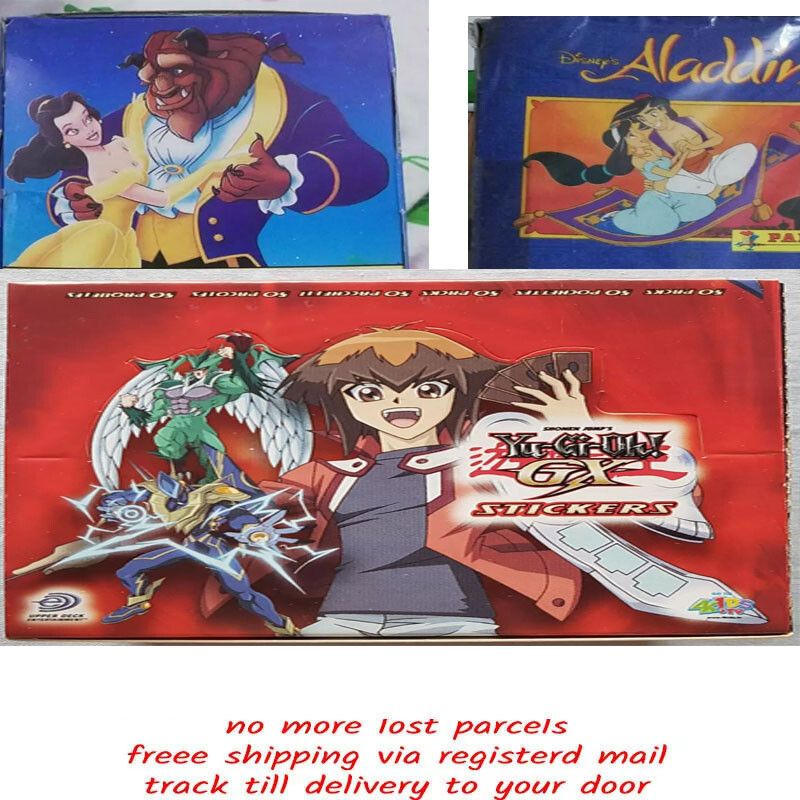 300 Sealed Stickers Pack Yu-Gi-Oh Beauty Beast Aladdin Disney Panini Anime YuGi