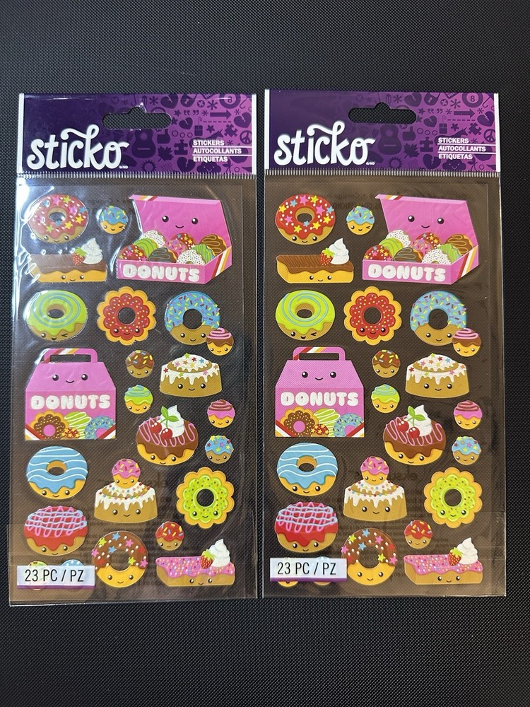 Sticko DONUT CHARACTERS Flat BREAKFAST SNACKS BAKING Dessert Scrapbook Stickers