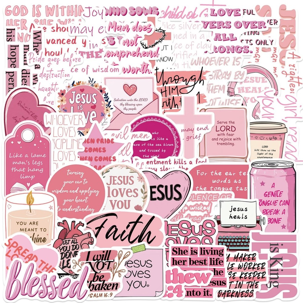 50 Pcs Inspirational Christian Stickers Bible Verse Decals for Journaling