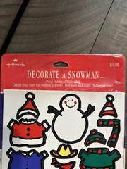 Vintage Hallmark Vinyl Stick Ons Decorate A Snowman NEW Sealed Stickers