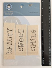 Li’l Davis Designs Canvas Phrases Scrapbook Embellishments Beauty Sweet Smile +