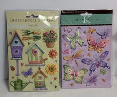 Lot of 4~K&Company Stickers ~Gardener & Butterflies, Grand Adhesions + Metal Art