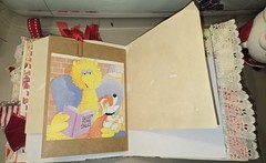 Handmade Junk Journal, DIY, RED, Big BIRD, Altered Book, Junk Journaling