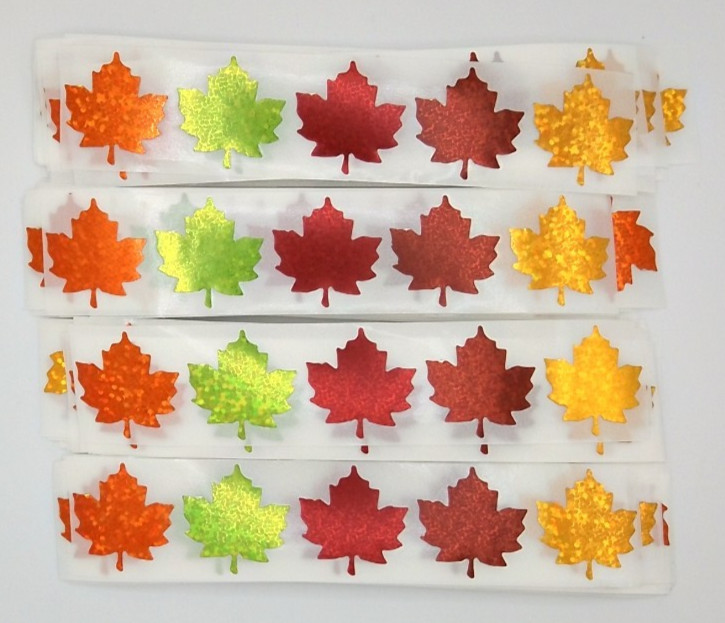 30 Fall Leaf Foil Stickers/Scrapbooking/Crafts/Journals/Diary/1 inch