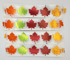 30 Fall Leaf Foil Stickers/Scrapbooking/Crafts/Journals/Diary/1 inch