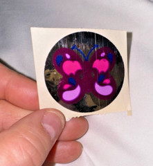 Vintage 1980s Russ Berrie Bravos Purple Mylar Butterfly Foli Module Sticker