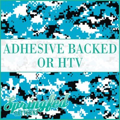 Digital CAMO in Light Blue, Black & White Adhesive Vinyl or HTV Heat Transfer