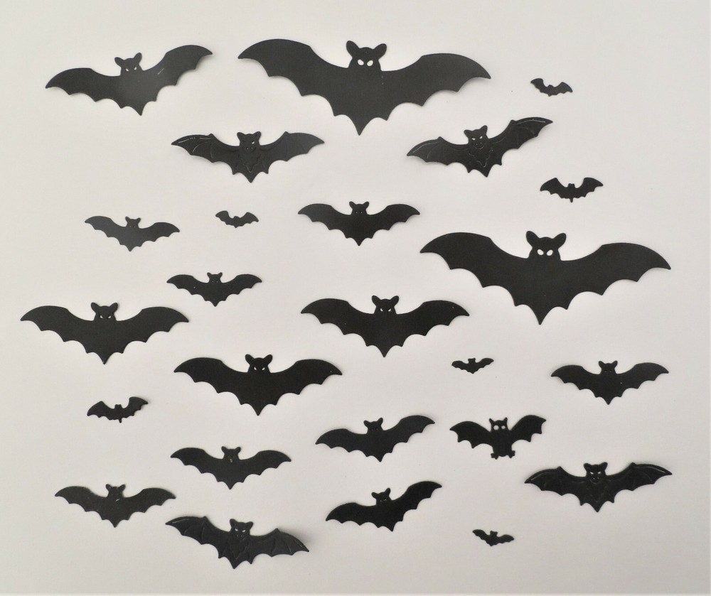 24 Halloween Bat Bats Die Cut Embellishment Paper Cardstock Scrapbook Cardmaking