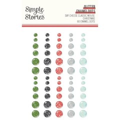 Crafts Glitter Dots SS Sticky Back Say Cheese Classic Mouse Christmas Green Red