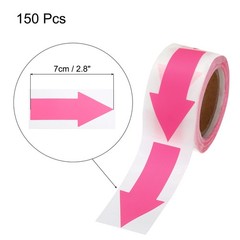 Sticker Labels 150 Count/Roll 1.2×2.8 Inch Fluorescent pink Arrow Shape Signs