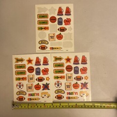 Vintage 80’s Stickers Drawing Board Calendar Perk Ups School Theme & Sports