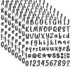 648 Pieces 8 Sheets Letter Stickers Glitter Small Self Adhesive Alphabet Number