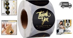 Thank You Stickers 2 Inch Waterproof Self-Adhesive Labels Pack of 500
