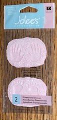 RARE Jolees Mini BABY Girl HAND FOOT PRINTS Ceramic Plaster 3D Scrapbook Sticker